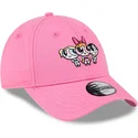 new-era-curved-brim-youth-blossom-bubbles-and-buttercup-9forty-the-powerpuff-girls-pink-adjustable-cap