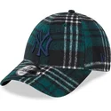 mutzen-gebogen-grun-verstellbares-band-9forty-check-der-new-york-yankees-mlb-von-new-era
