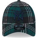 mutzen-gebogen-grun-verstellbares-band-9forty-check-der-new-york-yankees-mlb-von-new-era