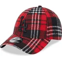 mutzen-gebogen-rot-verstellbares-band-negro-9forty-check-der-los-angeles-dodgers-mlb-von-new-era