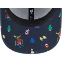 mutzen-gebogen-marineblau-verstellbares-band-fur-kinder-9forty-festive-der-new-york-yankees-mlb-von-new-era