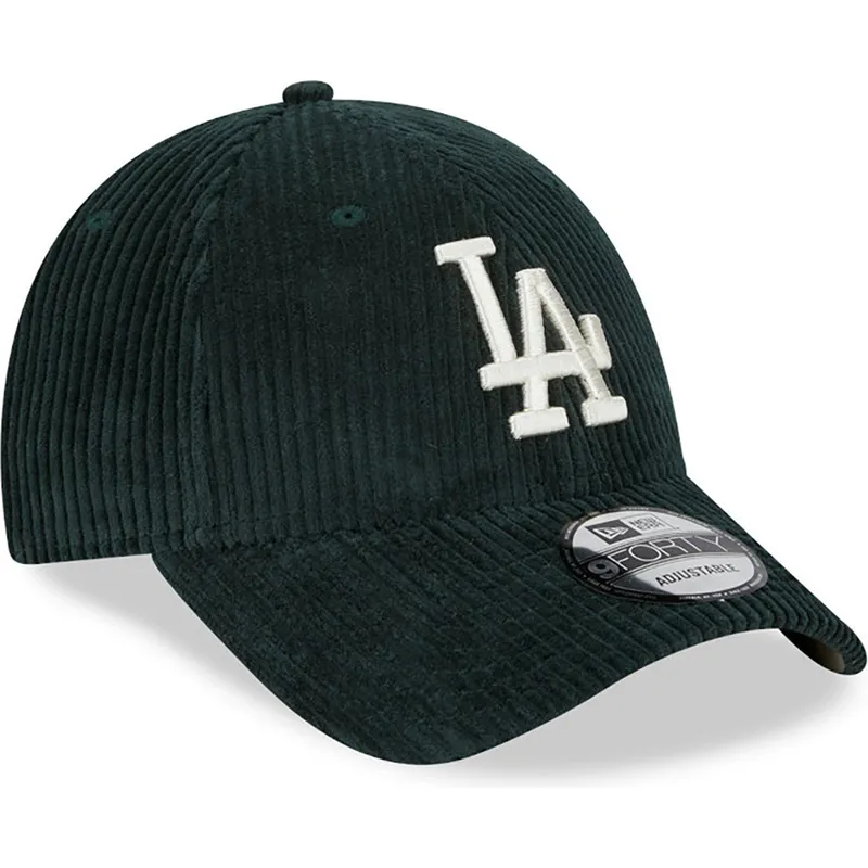 mutzen-gebogen-grun-verstellbares-band-9forty-wide-cord-der-los-angeles-dodgers-mlb-von-new-era