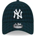 grune-verstellbare-9forty-flanell-kappe-der-new-york-yankees-mlb-von-new-era