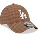 mutzen-gebogen-braun-verstellbares-band-9forty-flannel-der-los-angeles-dodgers-mlb-von-new-era