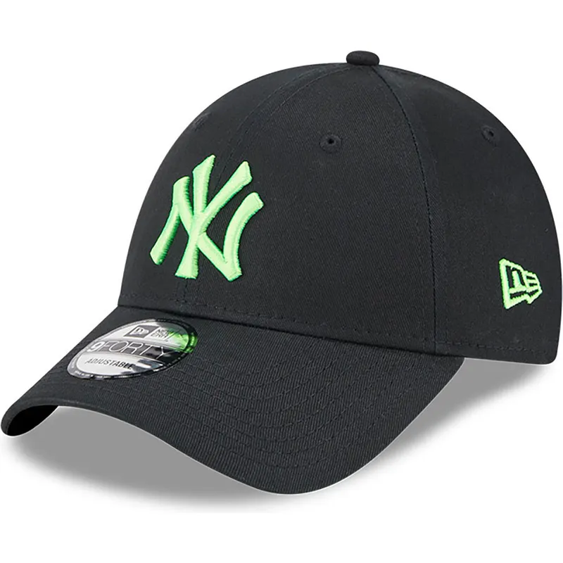 mutzen-gebogen-schwarz-verstellbares-band-9forty-neon-der-new-york-yankees-mlb-von-new-era