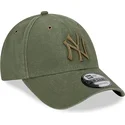 mutzen-gebogen-grun-verstellbares-band-9forty-washed-canvas-der-new-york-yankees-mlb-von-new-era