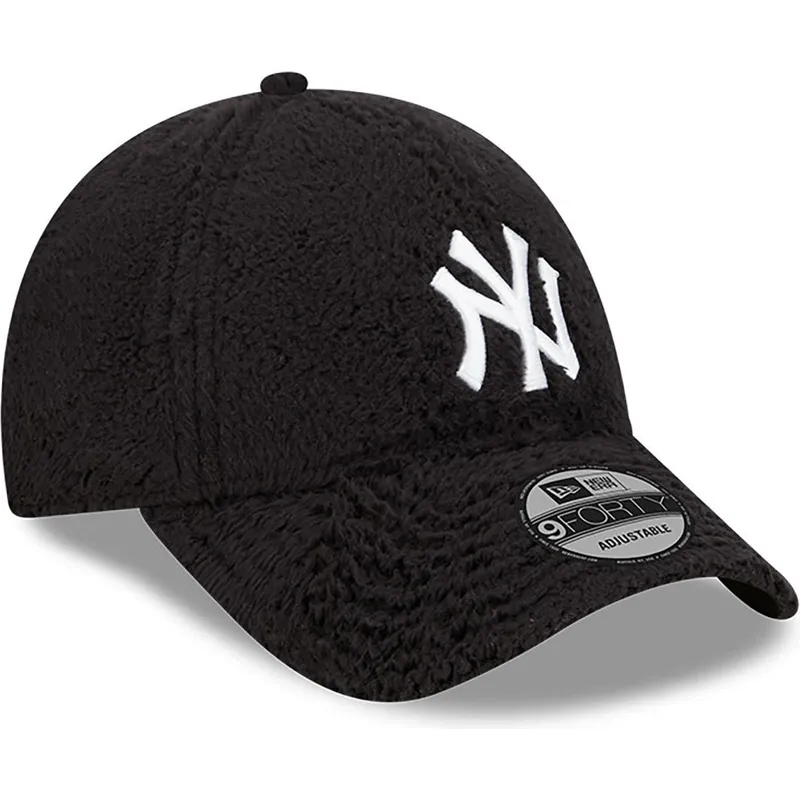 schwarze-verstellbare-curved-cap-9forty-teddy-der-new-york-yankees-mlb-von-new-era