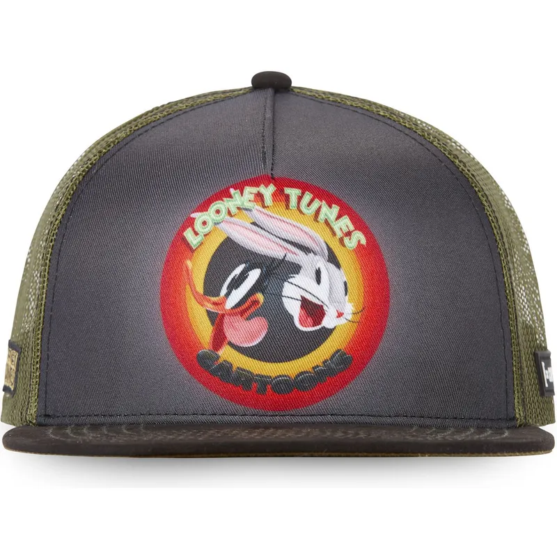 mutzen-flach-grau-snapback-bugs-bunny-und-daffy-duck-looney-tunes-von-capslab