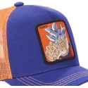 marineblaue-und-orangefarbene-trucker-kappe-fur-kinder-son-goku-ultra-instinct-kid-ult1-dragon-ball-von-capslab