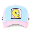 capslab-looney-tunes-piolin-loo8-twe1-blau-weiss-rosa-trucker-kappe
