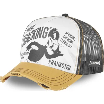 Trucker-Cap weiß, schwarz und gelb Duffy Duck LOO8 DUC1 Looney Tunes von Capslab