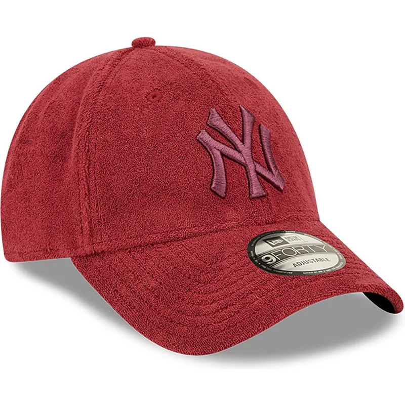 mutzen-gebogen-rot-verstellbares-band-9forty-towelling-der-new-york-yankees-mlb-von-new-era