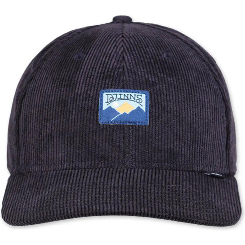 schwarze-gebogene-snapback-kappe-cord-mountains-truefit-von-djinns