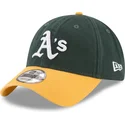verstellbare-grun-gelbe-9twenty-core-classic-kappe-mit-gebogenem-schirm-der-oakland-athletics-mlb-von-new-era