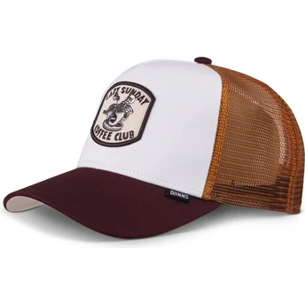 Djinns HFT Coffee Club weiße, braune und weinrote Trucker-Cap