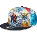 new-era-new-york-yankees-mlb-9fifty-spring-snapback-kappe-mit-flachem-schirm-in-multicolor