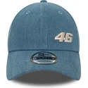 new-era-9forty-snapback-kappe-mit-gebogenem-schirm-in-blau-valentino-rossi-vr46-motogp-denim