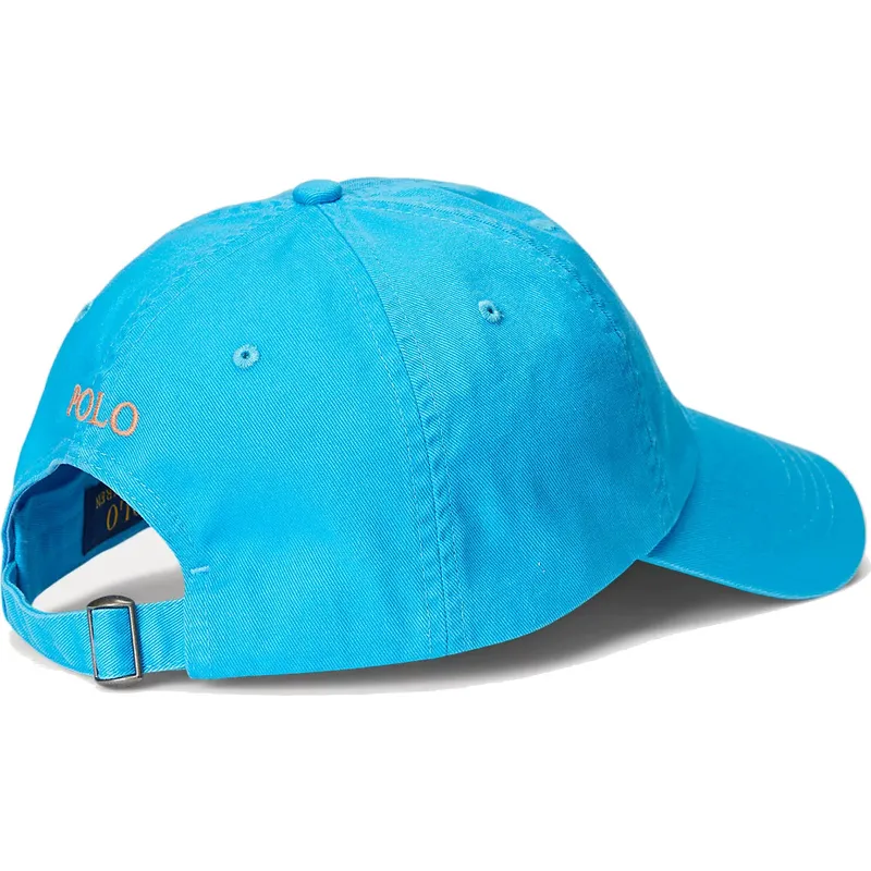 blaue-verstellbare-kappe-mit-gebogenem-schirm-und-orangefarbenem-logo-cotton-chino-classic-sport-von-polo-ralph-lauren
