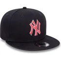 new-era-mlb-new-york-yankees-9fifty-outline-snapback-kappe-in-marineblau-mit-rotem-logo