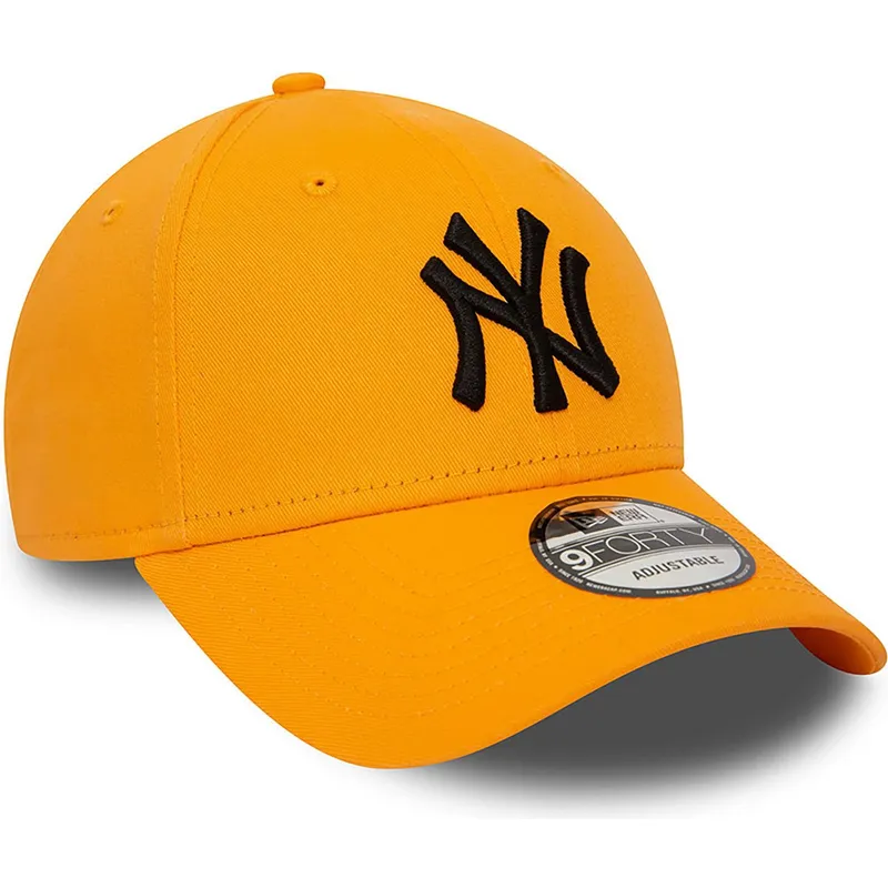 mutzen-gebogen-orange-verstellbares-band-negro-9forty-league-essential-der-new-york-yankees-mlb-von-new-era