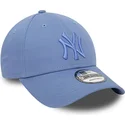 mutzen-gebogen-blau-verstellbares-band-9forty-league-essential-der-new-york-yankees-mlb-von-new-era