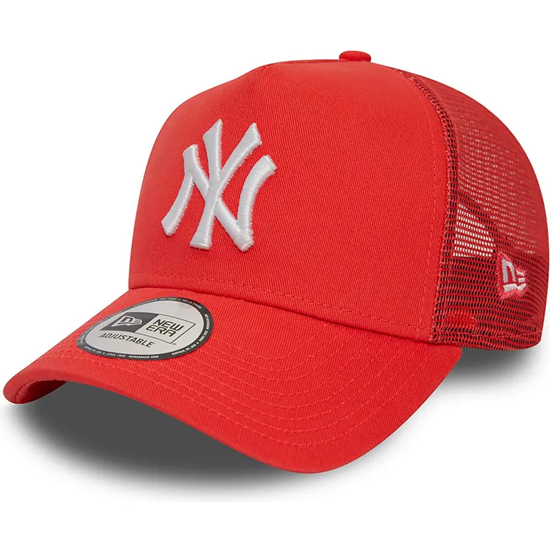 mutzen-gebogen-rot-snapback-a-frame-league-essential-der-new-york-yankees-mlb-von-new-era
