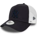 mutzen-gebogen-marineblau-snapback-a-frame-league-essential-der-new-york-yankees-mlb-von-new-era