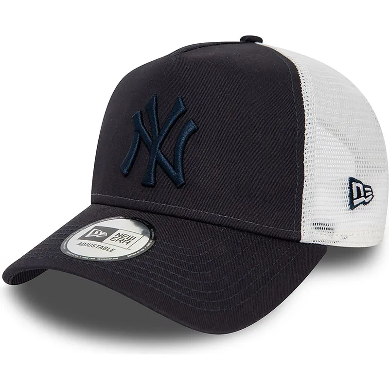 mutzen-gebogen-marineblau-snapback-a-frame-league-essential-der-new-york-yankees-mlb-von-new-era