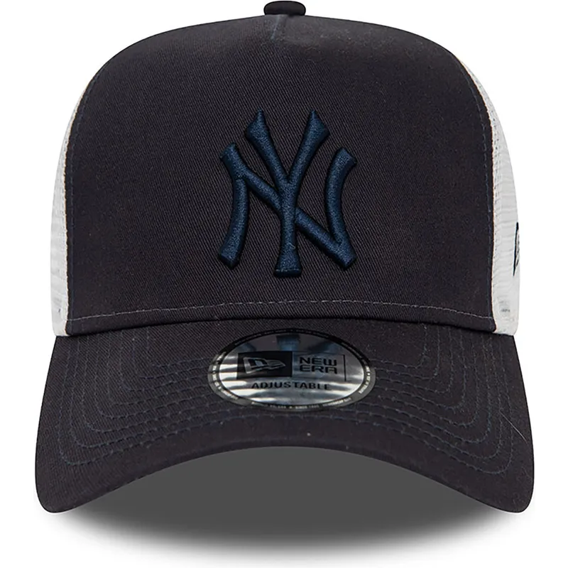 mutzen-gebogen-marineblau-snapback-a-frame-league-essential-der-new-york-yankees-mlb-von-new-era