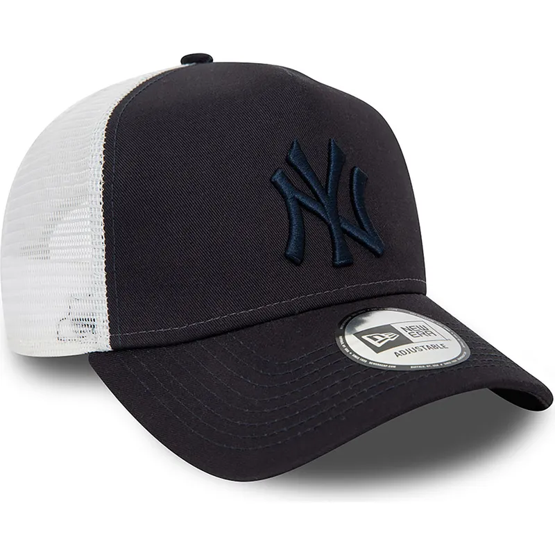 mutzen-gebogen-marineblau-snapback-a-frame-league-essential-der-new-york-yankees-mlb-von-new-era