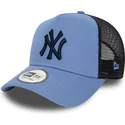 mutzen-gebogen-blau-snapback-a-frame-league-essential-der-new-york-yankees-mlb-von-new-era