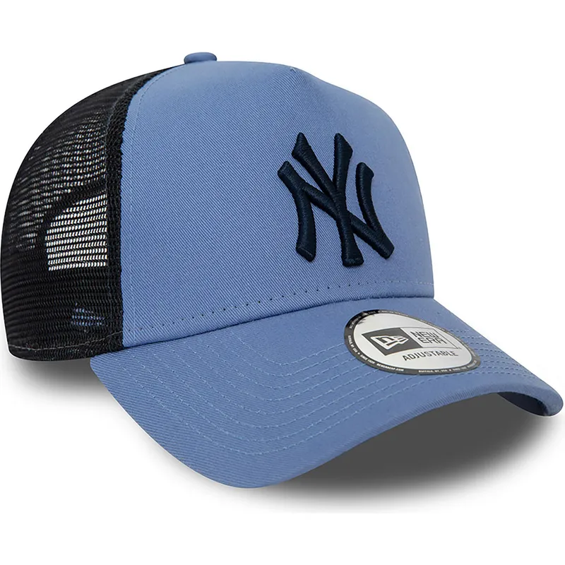 mutzen-gebogen-blau-snapback-a-frame-league-essential-der-new-york-yankees-mlb-von-new-era