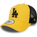 mutzen-gebogen-gelb-snapback-negro-a-frame-league-essential-der-los-angeles-dodgers-mlb-von-new-era