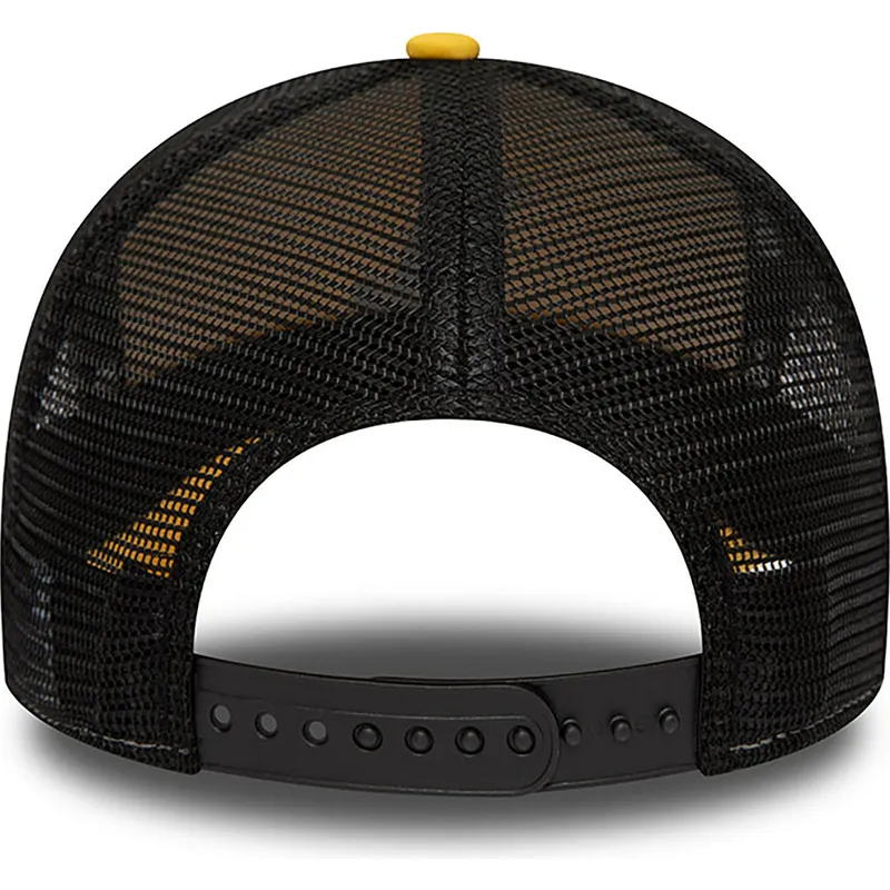 mutzen-gebogen-gelb-snapback-negro-a-frame-league-essential-der-los-angeles-dodgers-mlb-von-new-era