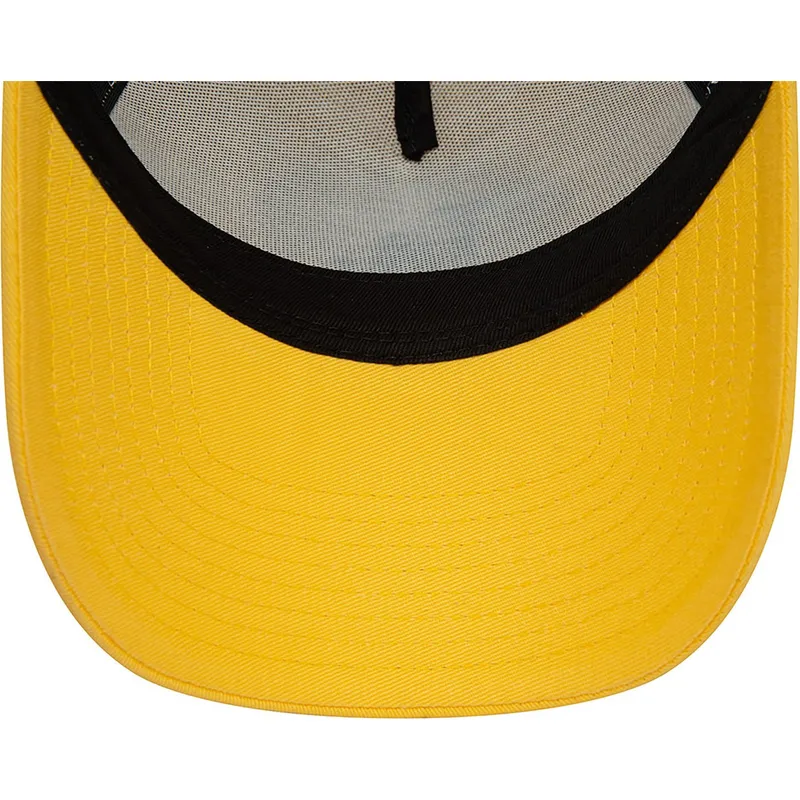 mutzen-gebogen-gelb-snapback-negro-a-frame-league-essential-der-los-angeles-dodgers-mlb-von-new-era
