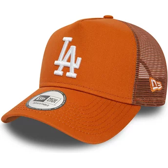 New Era A Frame League Essential Los Angeles Dodgers MLB Brown Trucker Hat