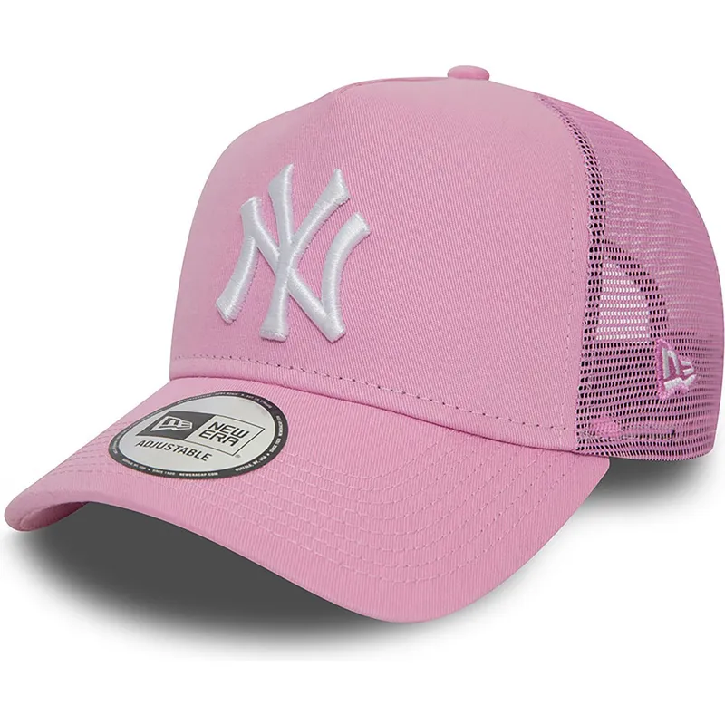 mutzen-gebogen-rosa-snapback-a-frame-league-essential-der-new-york-yankees-mlb-von-new-era