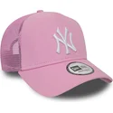 mutzen-gebogen-rosa-snapback-a-frame-league-essential-der-new-york-yankees-mlb-von-new-era
