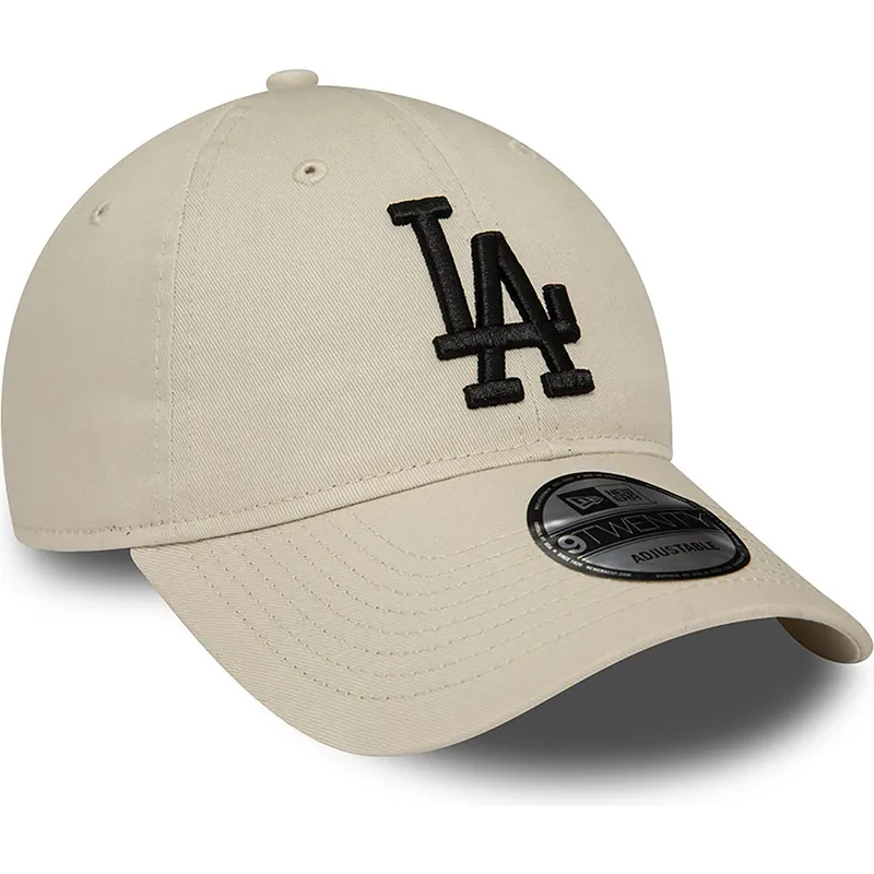 mutzen-gebogen-beige-verstellbares-band-negro-9twenty-league-essential-der-los-angeles-dodgers-mlb-von-new-era