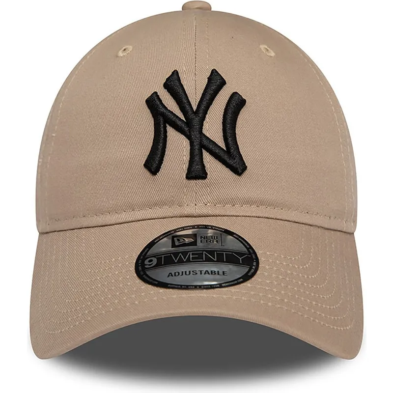 mutzen-gebogen-braun-verstellbares-band-negro-9twenty-league-essential-der-new-york-yankees-mlb-von-new-era