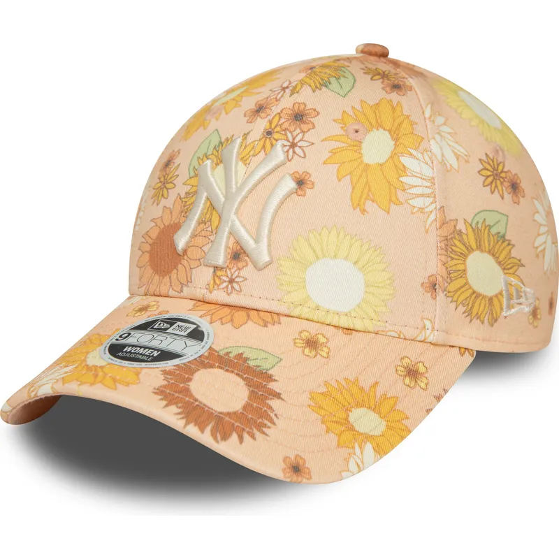 mutzen-gebogen-orange-verstellbares-band-9forty-floral-all-over-print-der-new-york-yankees-mlb-von-new-era mutzen-gebogen-orange-verstellbares-band-9forty-floral-all-over-print-der-new-york-yankees-mlb-von-new-era