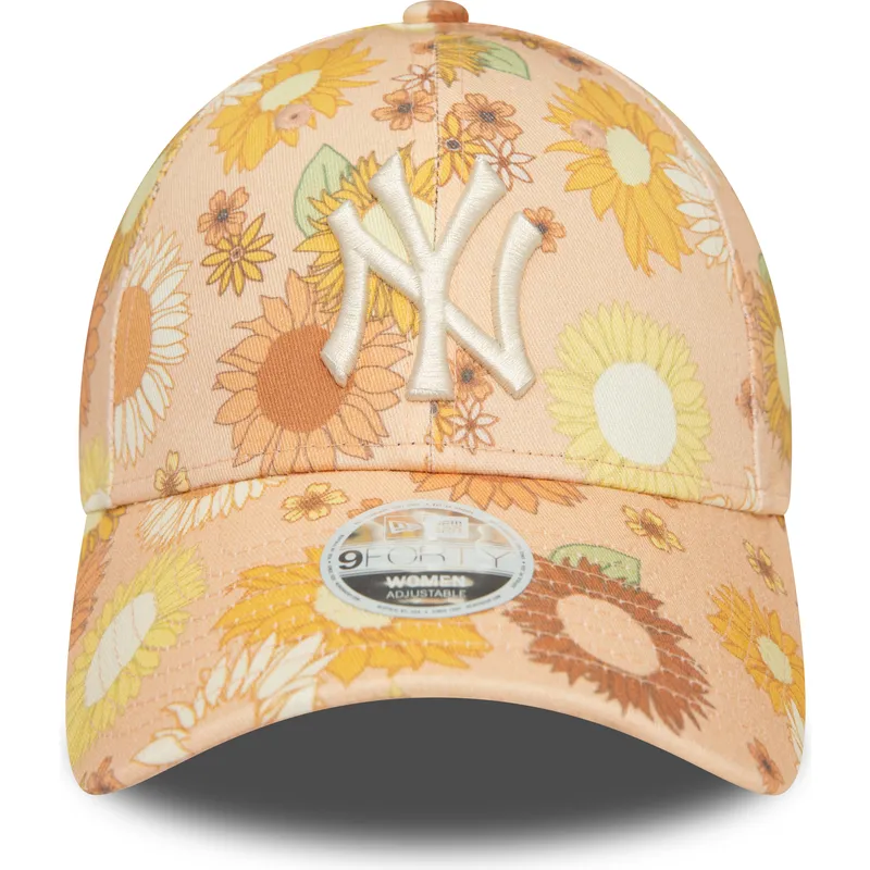 mutzen-gebogen-orange-verstellbares-band-9forty-floral-all-over-print-der-new-york-yankees-mlb-von-new-era mutzen-gebogen-orange-verstellbares-band-9forty-floral-all-over-print-der-new-york-yankees-mlb-von-new-era