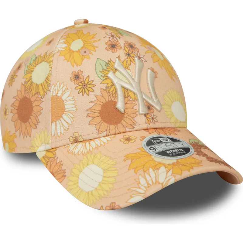mutzen-gebogen-orange-verstellbares-band-9forty-floral-all-over-print-der-new-york-yankees-mlb-von-new-era mutzen-gebogen-orange-verstellbares-band-9forty-floral-all-over-print-der-new-york-yankees-mlb-von-new-era