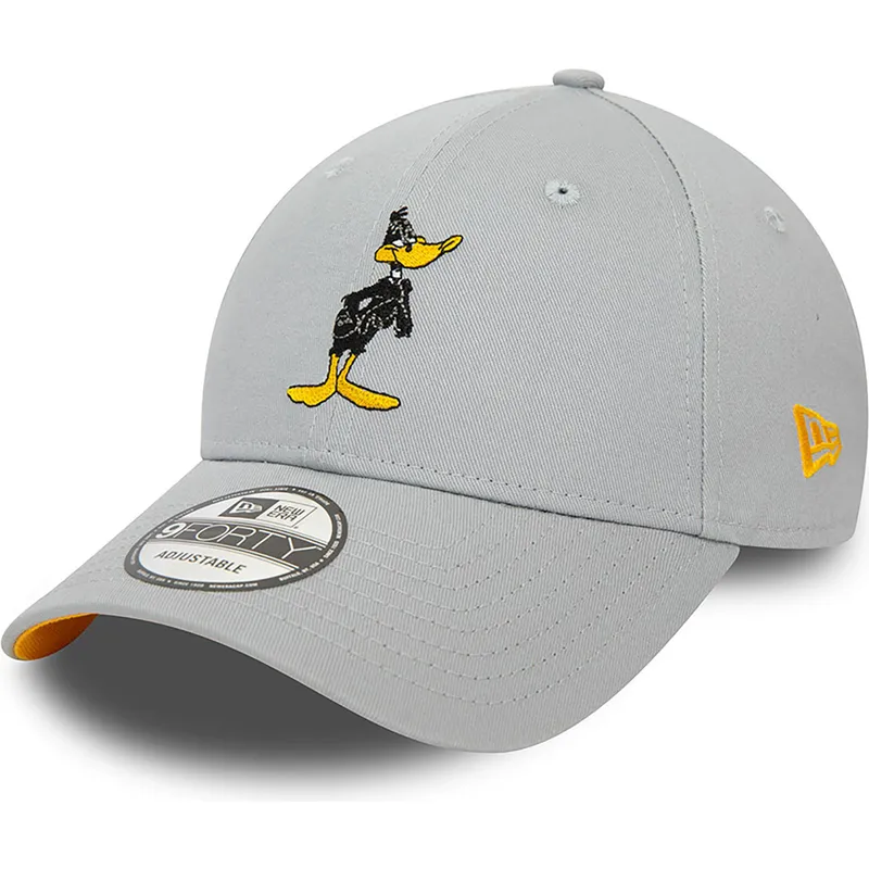 9forty-verstellbare-graue-curved-cap-mit-charakter-von-daffy-duck-looney-tunes-von-new-era