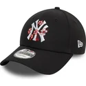 mutzen-gebogen-schwarz-verstellbares-band-9forty-flower-icon-der-new-york-yankees-mlb-von-new-era