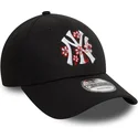 mutzen-gebogen-schwarz-verstellbares-band-9forty-flower-icon-der-new-york-yankees-mlb-von-new-era