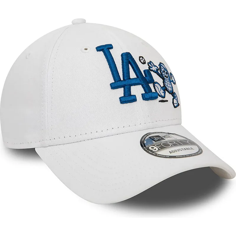 9forty-los-angeles-dodgers-mlb-new-era-verstellbare-weisse-curve-cap-mit-food-character