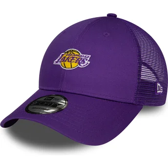 Violette verstellbare Curved Cap 9FORTY Home Field der Los Angeles Lakers NBA von New Era
