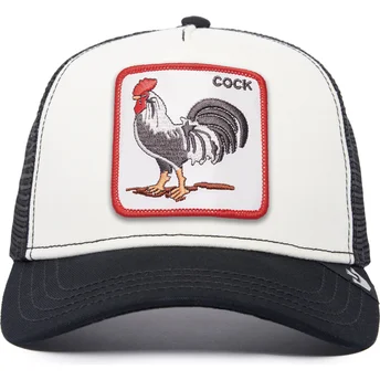 Schwarz-weiße Trucker-Kappe Gallo The Cock The Farm von Goorin Bros.