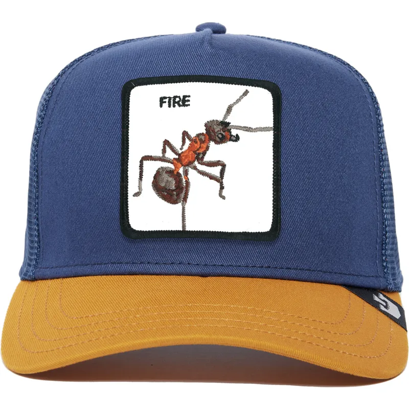 goorin-bros-fire-the-farm-premium-blaue-und-braune-ameise-trucker-cap